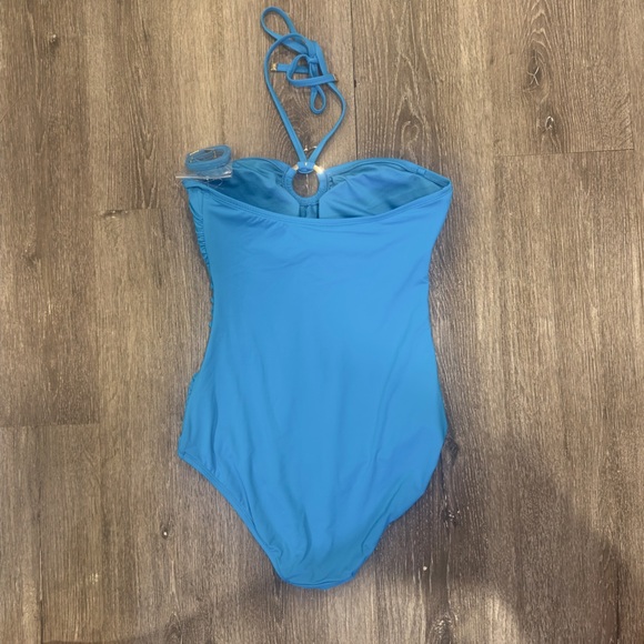Michael Kors Swimwear Womens Size 10 Turquise Blue One Piece Halter Swimsuit - Picture 3 of 3